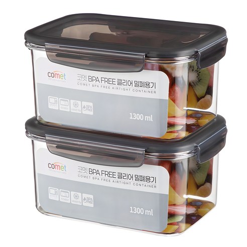 코멧 국내생산 BPA FREE 클리어 직사각 밀폐용기 제품 이미지